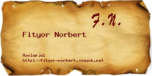 Fityor Norbert névjegykártya